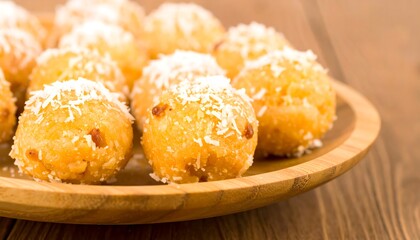 Sweet treats on a wooden plate