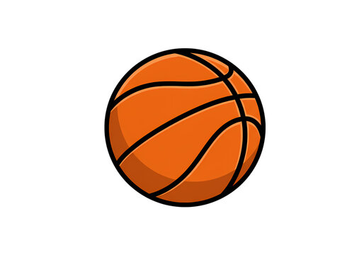 Classic Orange Basketball on Black Background: Sports Icon Graphic isolated on transparent background