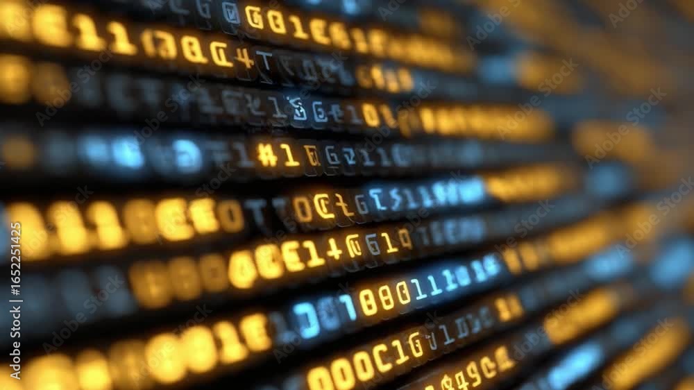 Poster digital data stream: immerse yourself in a vibrant data stream. the image represents the ever-flowin