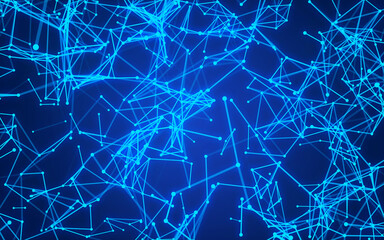 abstract digital background featuring glowing black plexus of interconnected points and lines....