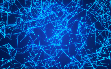 abstract digital background featuring glowing black plexus of interconnected points and lines....