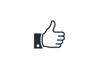 Pixelated Thumbs Up Icon on Black Background: Social Media, Approval, Positive Feedback Symbol isolated on transparent background