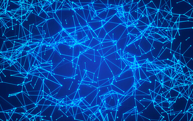 abstract digital background featuring glowing black plexus of interconnected points and lines....