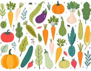 Colorful vegetable illustration