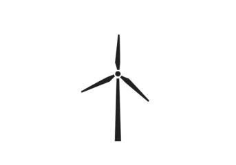 Night Wind Turbine: Clean Energy, Rotating Blades, Dark Background isolated on transparent background