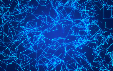 abstract digital background featuring glowing black plexus of interconnected points and lines....