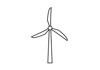 Wind Turbine Energy: Night Sky Sparkle Effect isolated on transparent background