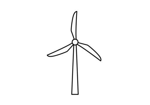 Wind Turbine Energy: Night Sky Sparkle Effect isolated on transparent background