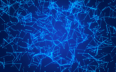 abstract digital background featuring glowing black plexus of interconnected points and lines....