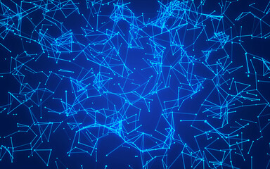abstract digital background featuring glowing black plexus of interconnected points and lines. Represents big data, neural networks, and futuristic technology. Ideal for AI, blockchain