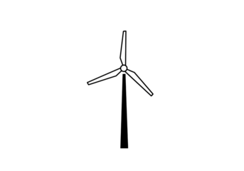 Night-time Wind Turbine: Clean Energy Generation isolated on transparent background