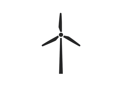 Wind Turbine Energy Generation isolated on transparent background