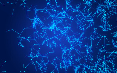 abstract digital background featuring glowing black plexus of interconnected points and lines. Represents big data, neural networks, and futuristic technology. Ideal for AI, blockchain