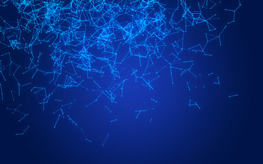 abstract digital background featuring glowing black plexus of interconnected points and lines....