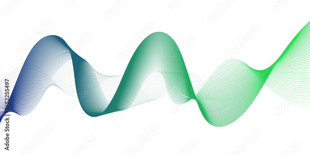 Poster abstract wave with gradient design, origami paper curves and linework. ripple flow, modern minimal d