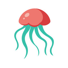a-jellyfish-with-tentacles-on-white-background