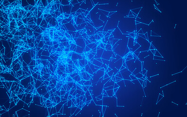  abstract digital background featuring glowing black plexus of interconnected points and lines. Represents big data, neural networks, and futuristic technology. Ideal for AI, blockchain