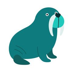 Fototapeta premium a-walrus-on-white-background