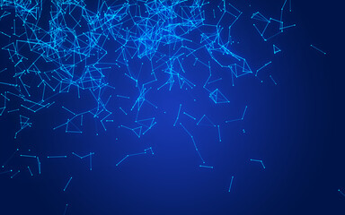 abstract digital background featuring glowing black plexus of interconnected points and lines. Represents big data, neural networks, and futuristic technology. Ideal for AI, blockchain
