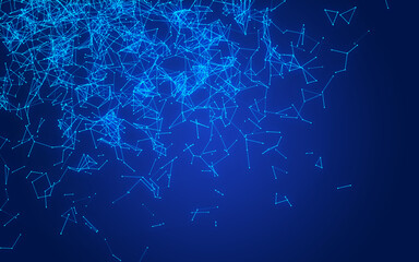abstract digital background featuring glowing black plexus of interconnected points and lines. Represents big data, neural networks, and futuristic technology. Ideal for AI, blockchain