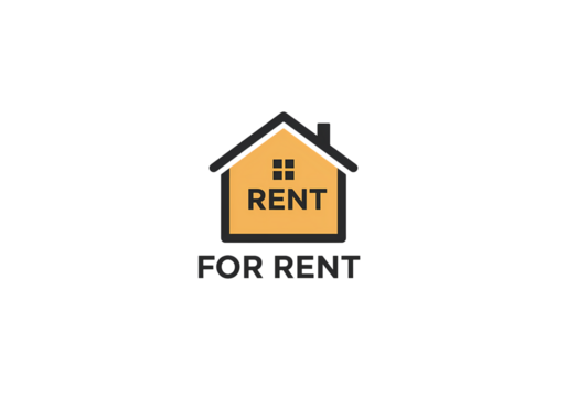 Rental Property Icon: House for Rent Sign isolated on transparent background