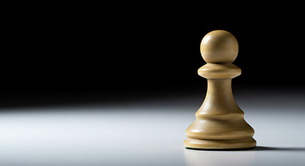 Single Chess Pawn on White Surface, Strategic Game Piece