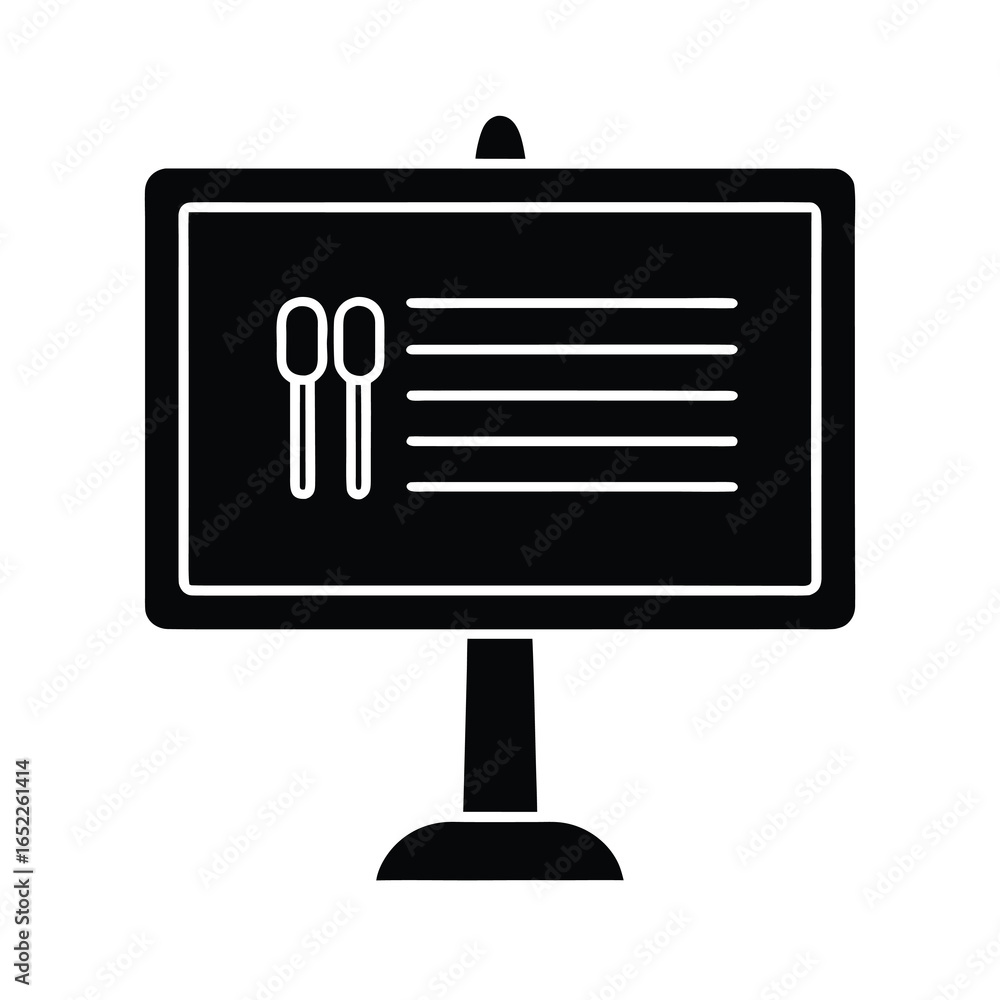 Poster vector art of presentation screen with bullet points and icon symbol isolated