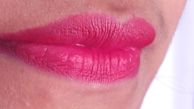 close up lips of woman