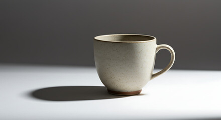 Simple Ceramic Mug with Shadow Minimalist Design and Elegant Coffee Cup for Daily Use