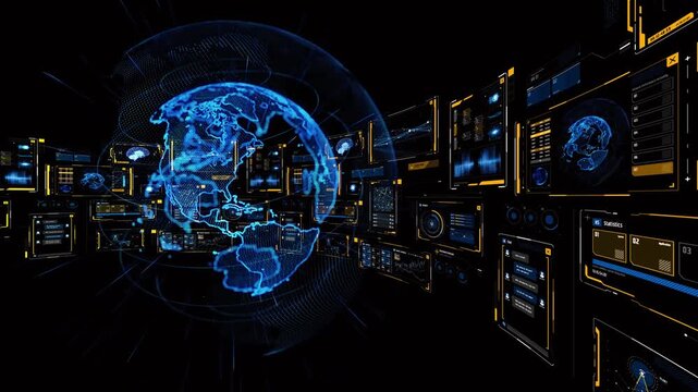 dx, digital, transformation, technology, global, cloud, data, cyber, security, gui, interface, system, future, screen, software, ux, science fiction, ai, ict, iot, network, world, earth, business, ana