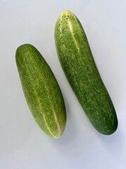 Fresh Cucumber Isolated on White Background – Close-up Photo