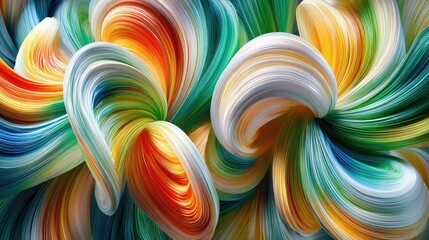 Abstract swirls of vibrant colors.  Intricate,  flowing,  dynamic  forms  intertwine