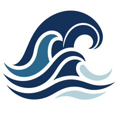 Abstract Blue Ocean Wave Icon – Modern Water Splash Design