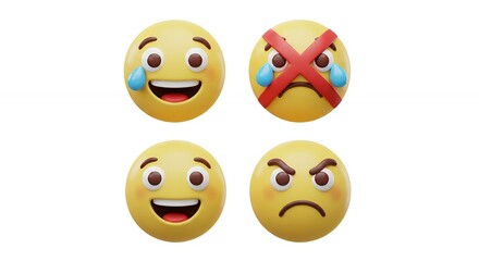 Obraz premium Emoji faces displaying emotions