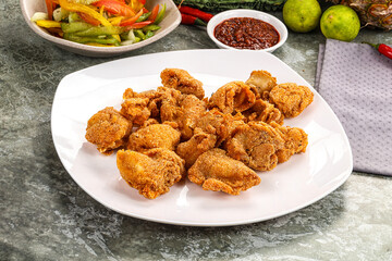Golden crispy Breaded calamari snack