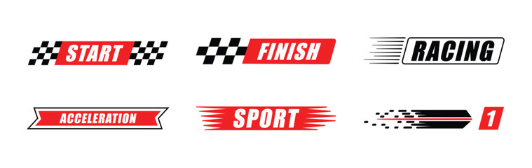 Speed and sport racing banner vector collection