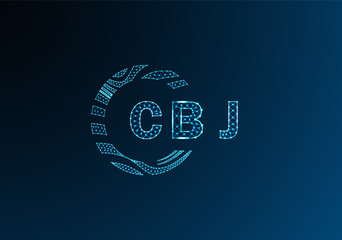 CBJ low poly letter logo vector design. CBJ lower poly logo design. CBJ unique low poly logo design.