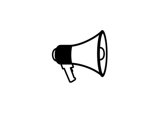 Abstract Megaphone Icon: Communication, Announcement, and Promotion Concept isolated on transparent background