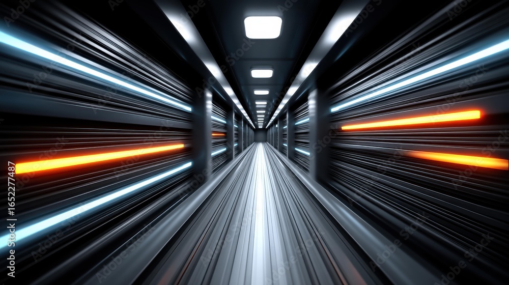 Poster a hightech server room filled with glowing data streams, symbolizing speed and innovation in todays 