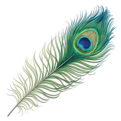 peacock feather on white background