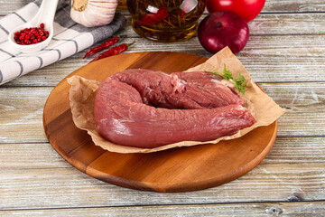 Raw pork tenderloin for cooking
