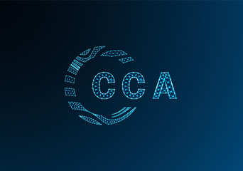 CCA low poly letter logo vector design. CCA lower poly logo design. CCA unique low poly logo design.