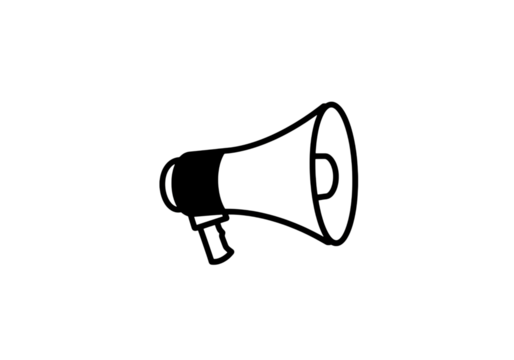 Abstract Glittering Megaphone isolated on transparent background