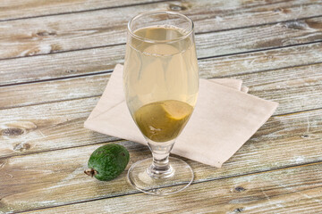 Homemade organic feijoa compote drink