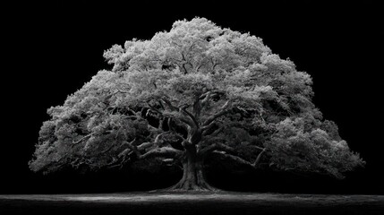 Majestic Monochrome: A Timeless Oak Tree