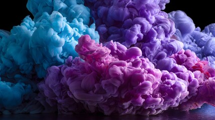 Vibrant swirls of color mixing in liquid.