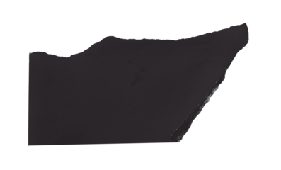 Black torn paper isolated on transparent background