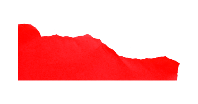 Red torn paper isolated on transparent background