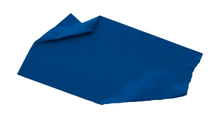 Isolated blue torn paper tape on transparent background