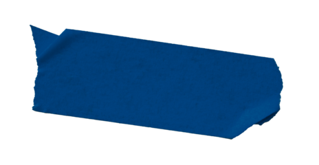 Isolated blue torn paper tape on transparent background